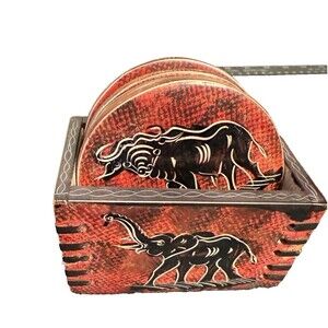 Soap Stone Coaster Set African Animals
